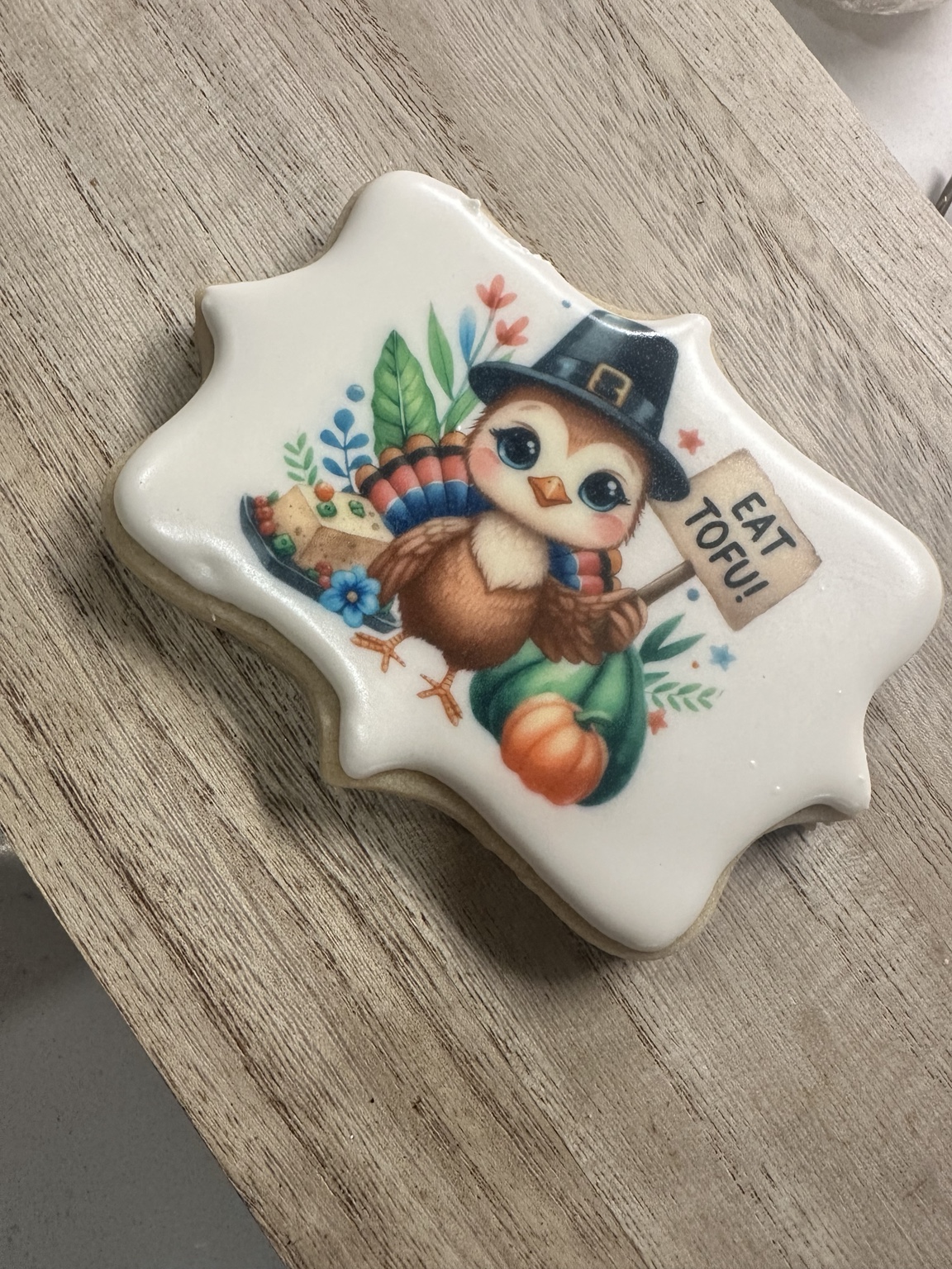 Printed Thanksgiving turkey cookie