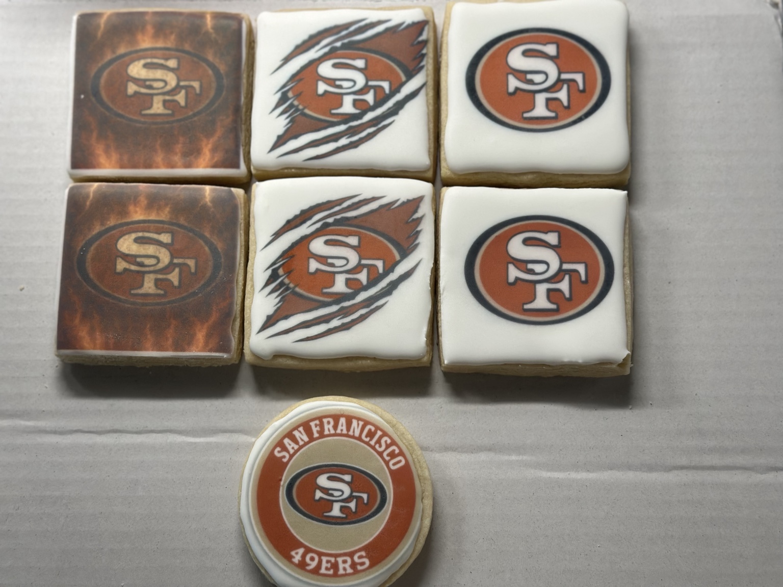 Printed football cookies